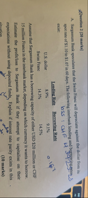 Question 2 [ 2 0 marks ] A . Sargassum Bank