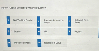 1 0 - point "Capital Budgeting" matching
