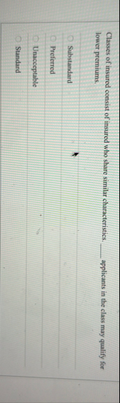 Classes of insured consist of insured who share