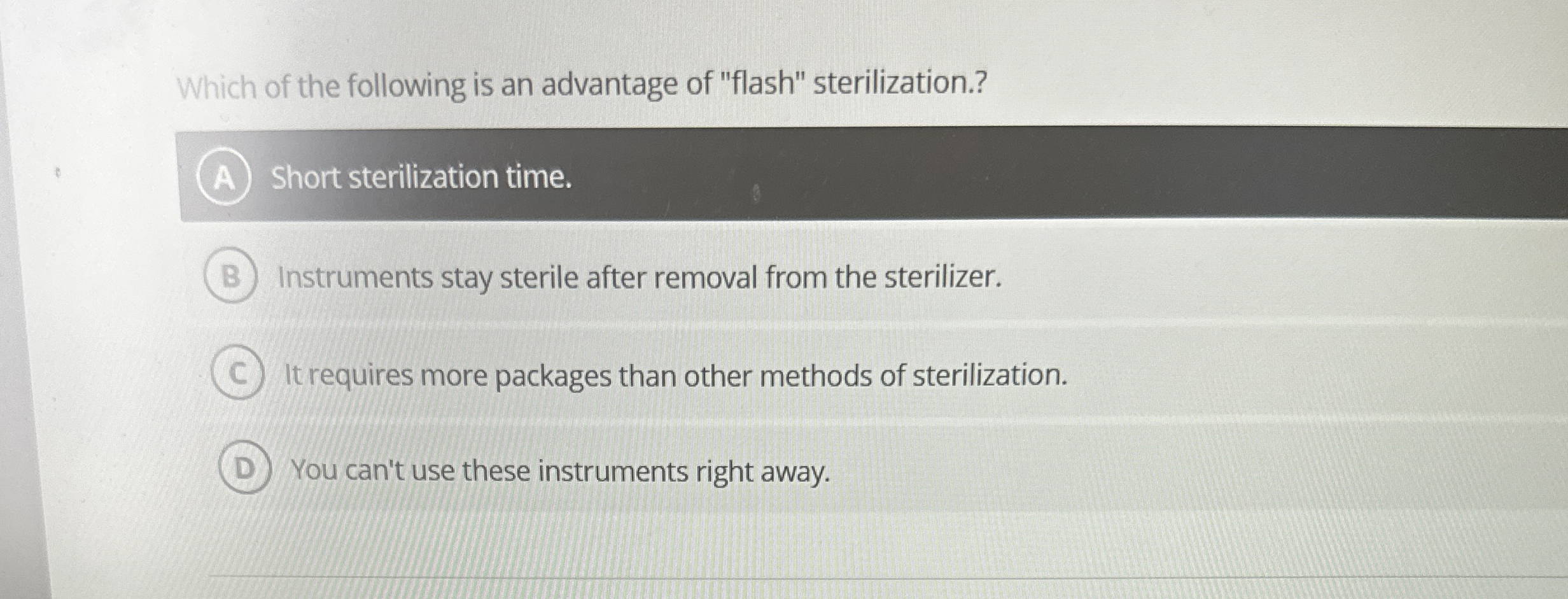 Which of the following is an advantage of "flash"