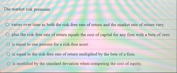 The market risk premium varies over time as both