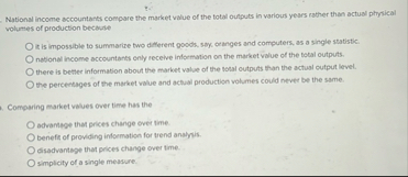 National income accountants compare the market