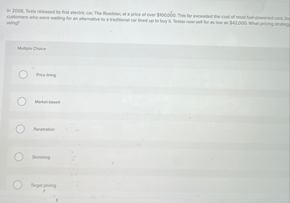 In 2 0 0 8 , Tesla released its first electric