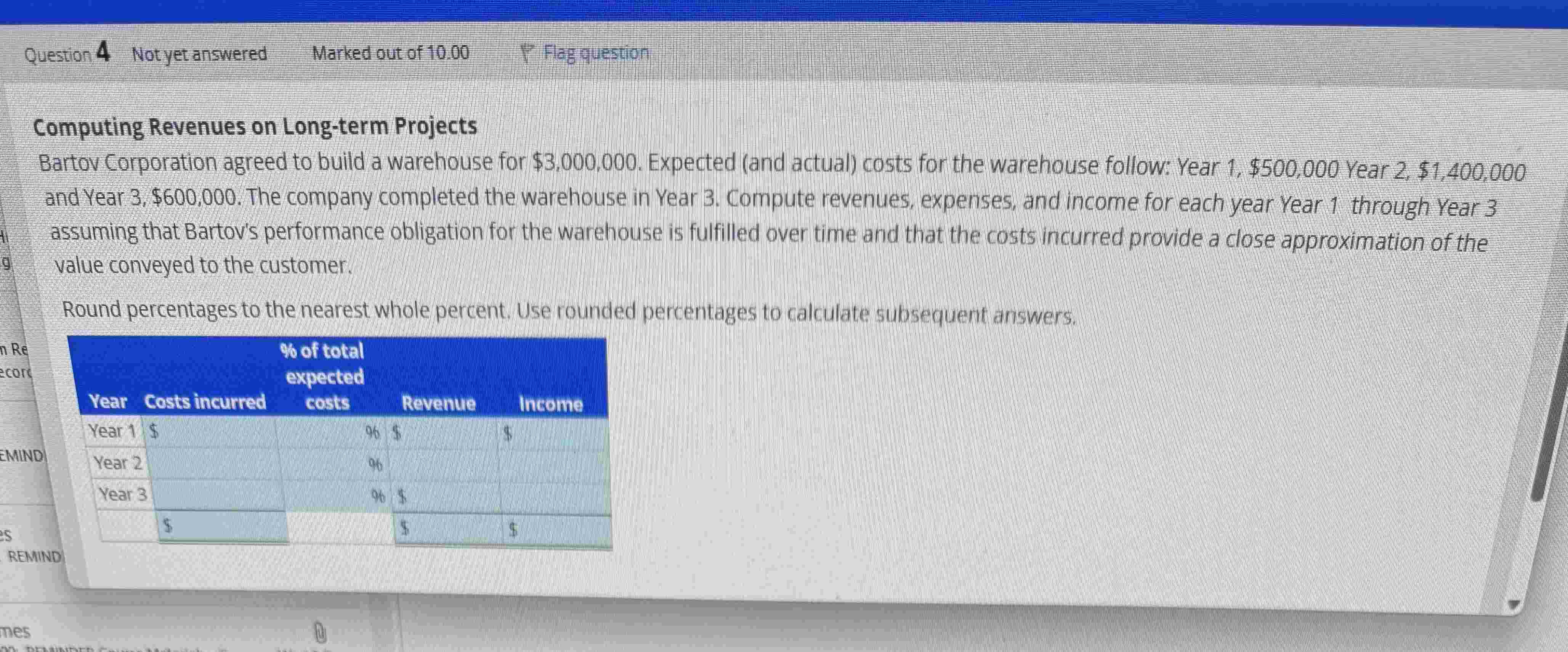 Computing Revenues on Long - term Projects Bartov