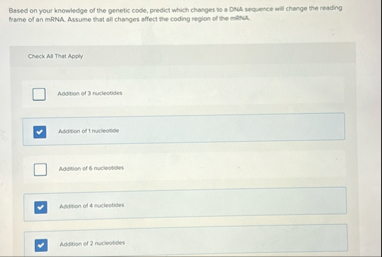 Based on your knowledge of the genetic code.