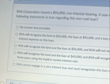 BVA Corporation issued a $ 9 6 , 0 0 0 , non -