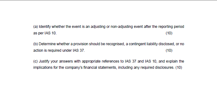 ( a ) Identify whether the event is an adjusting