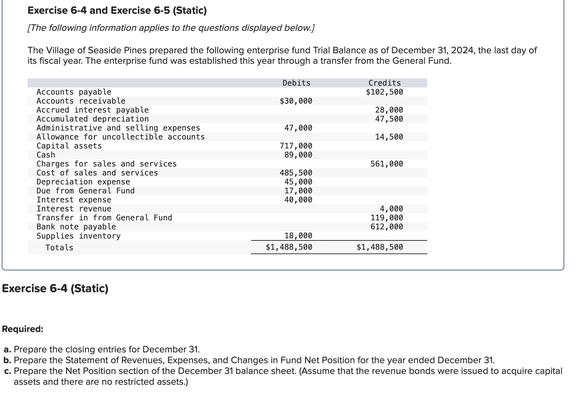Exercise 6 - 4 and Exercise 6 - 5 ( Static ) [