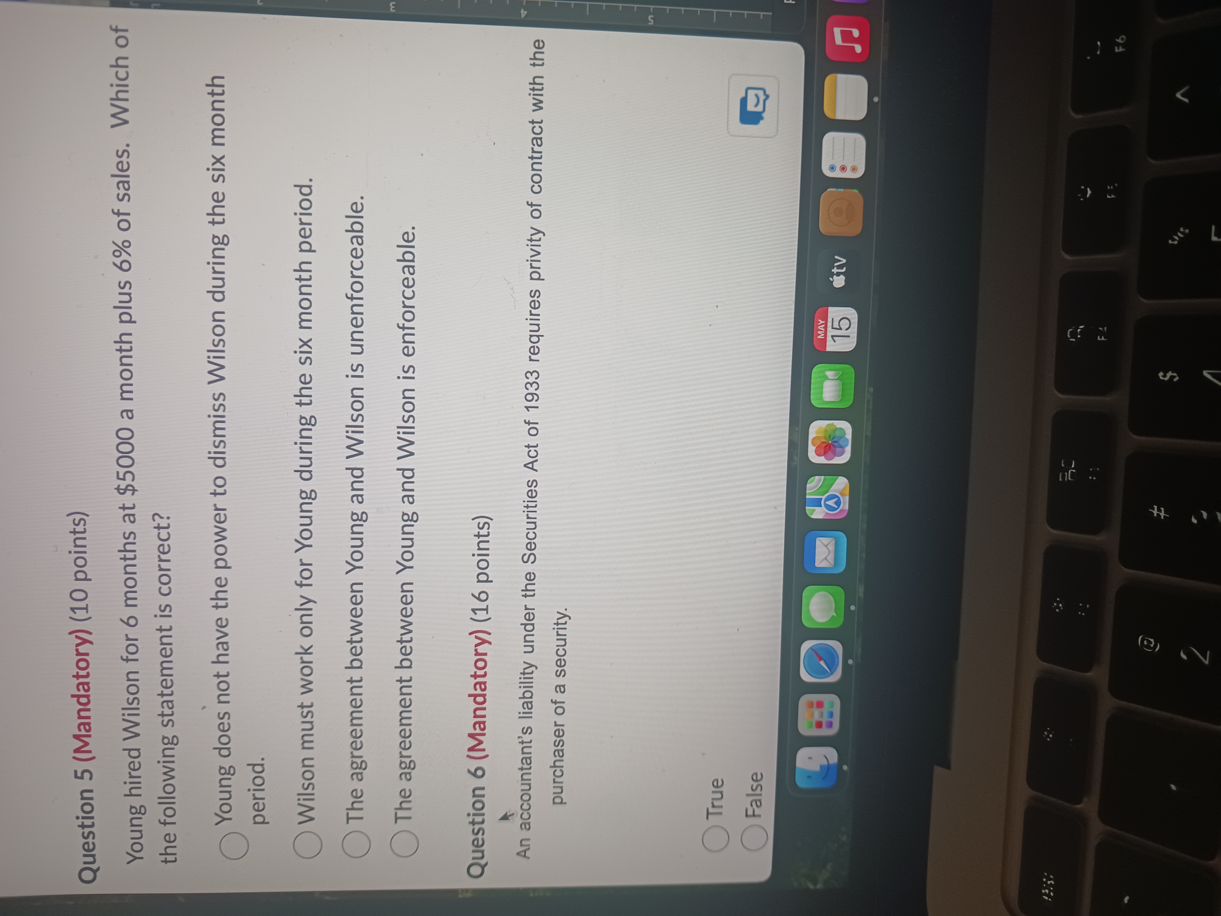 Question 5 ( Mandatory ) ( 1 0 points ) Young