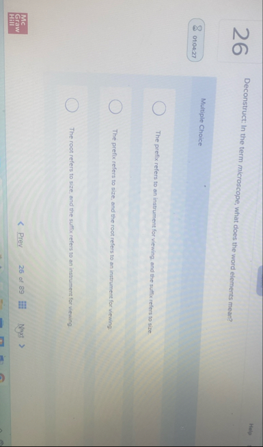 2 6 Deconstruct: In the term microscope, what