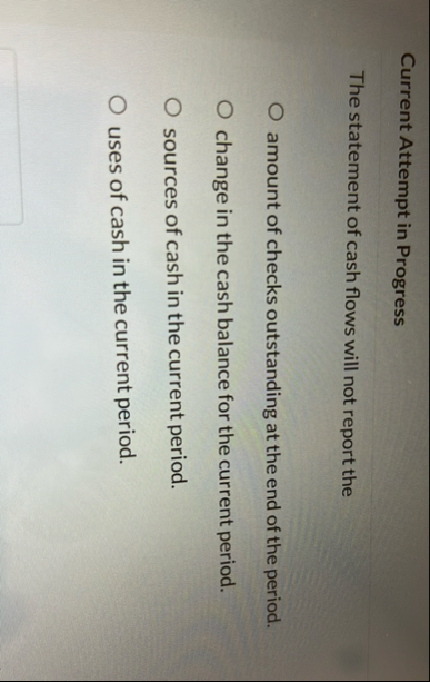 Current Attempt in Progress The statement of cash