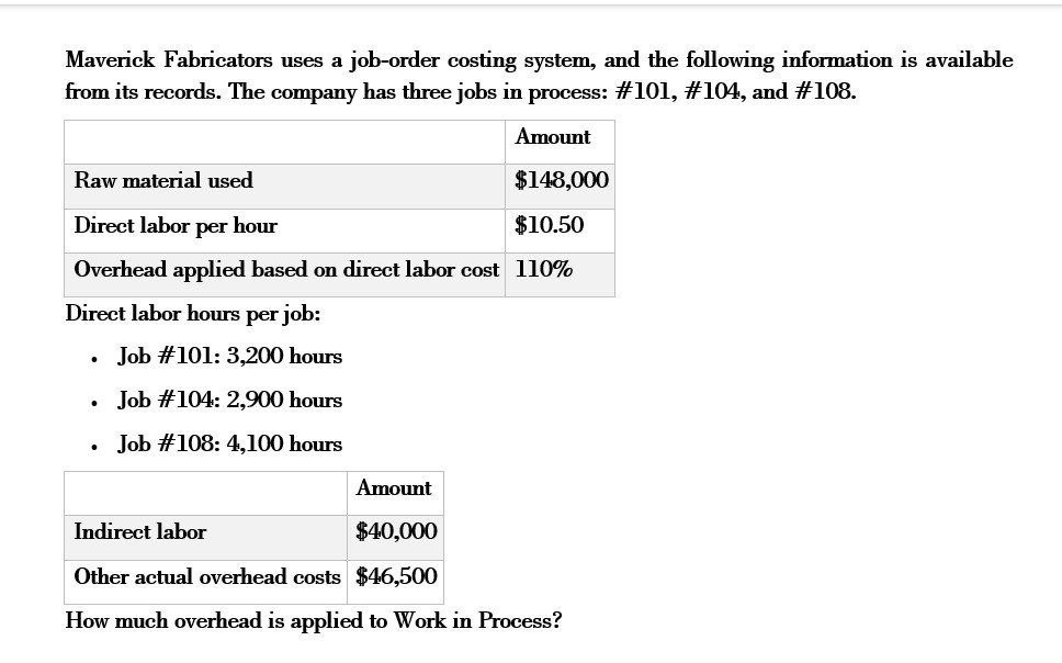 How much overhead is applied to work in process ?