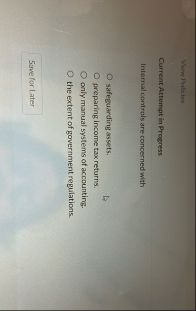 View Policies Current Attempt in Progress