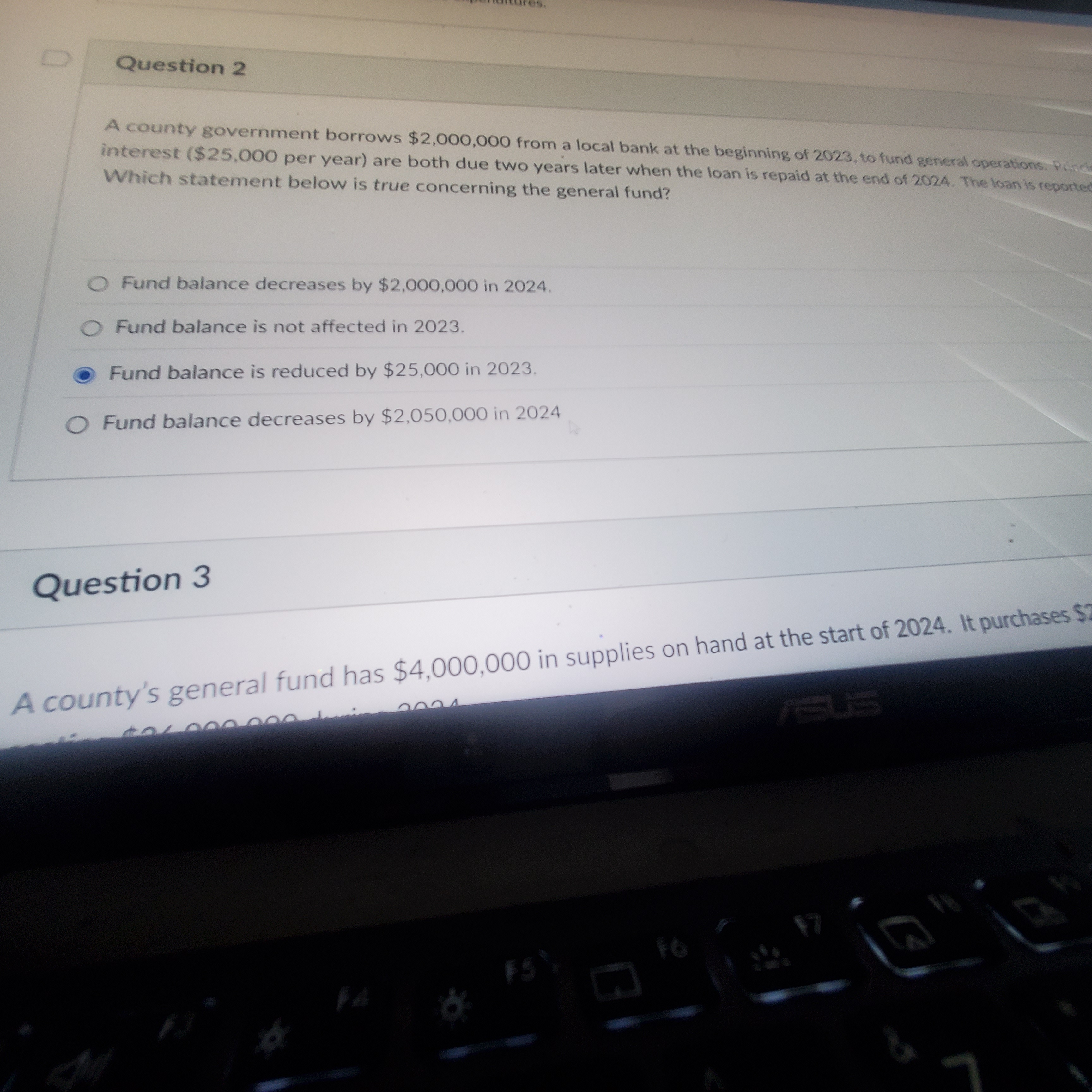 D Question 2 A county government borrows