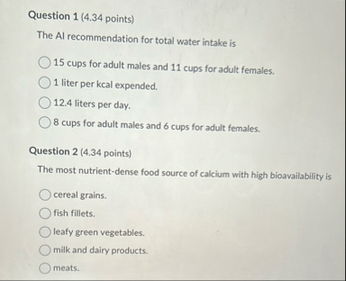 Question 1 ( 4 . 3 4 points ) The AI