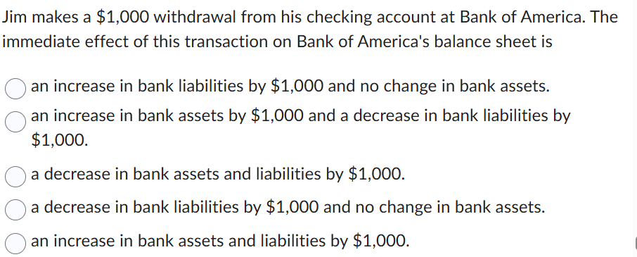 Jim makes a \ ( \ $ 1 , 0 0 0 \ ) withdrawal from