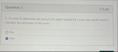 Question 1 2 . 5 pts In order to determine the