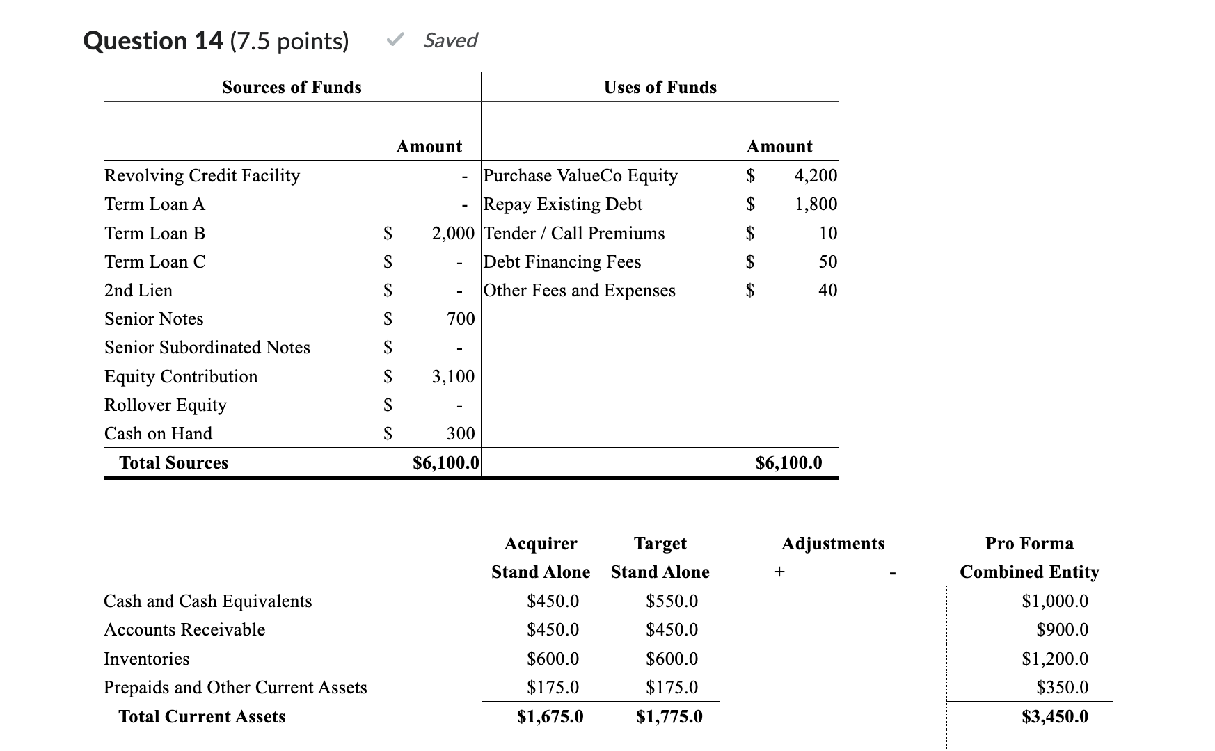 Question 1 4 ( 7 . 5 points ) Saved \ begin {