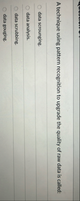 A technique using pattern recognition to upgrade