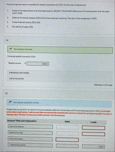 The following information is available for