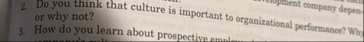 Do you think that culture is important to of