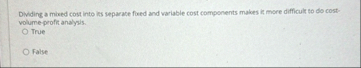 Dividing a mixed cost into iss separate fued and