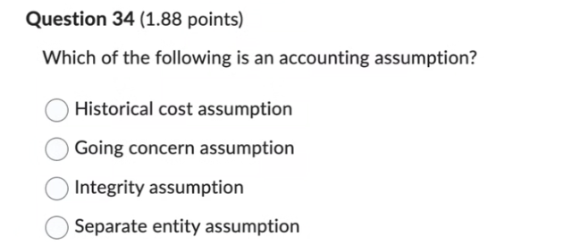 Question 3 4 ( 1 . 8 8 points ) Which of the