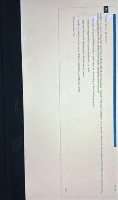 3 1 Multiple Cholce $ 9 . 7 5 points You find the