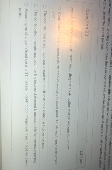 programmable calculator, writing down exam
