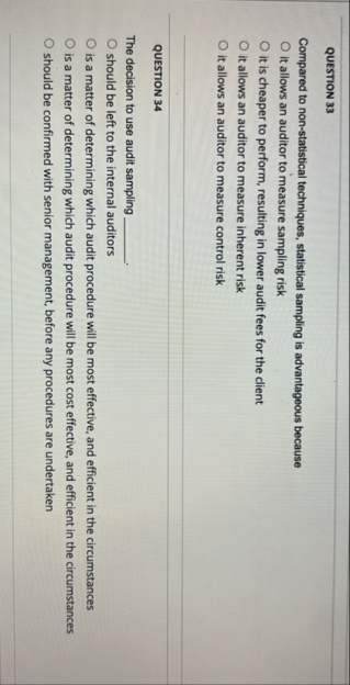 QUESTION 3 3 Compared to non - statistical