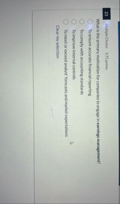 2 3 Multiple Choice 3 . 7 5 points What is the