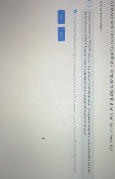 Is this scenario correct regarding a lump - sum