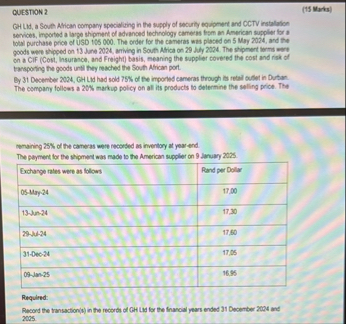 QUESTION 2 ( 1 5 Mans ) GH Lud, a Soule Alrioan