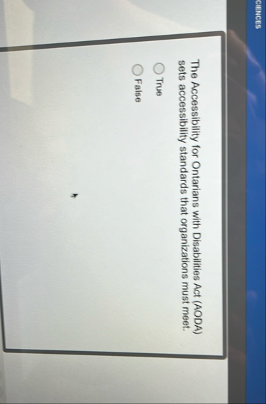 CIENCES The Accessibility for Ontarians with