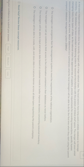 4 A mid - sized independent hardware store has