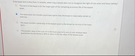 If the lease term is less than 1 2 months, when