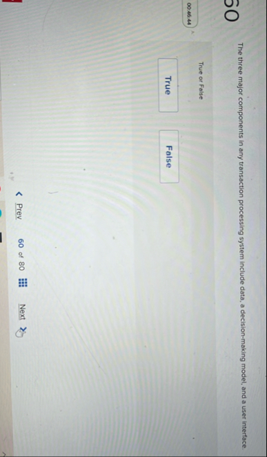 The three major components in any transaction