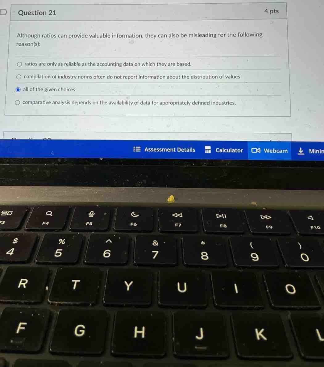 Question 2 1 Although ratios can provide valuable