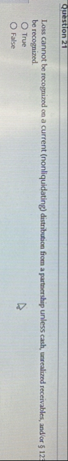 Question 2 1 Loss cannot be recognized on a