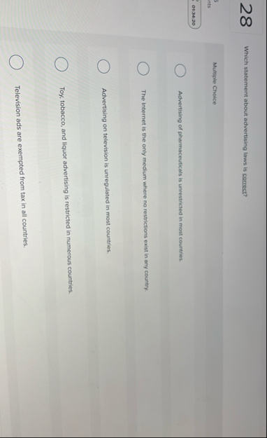 2 8 Which statement about actvertising laws is