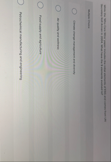 While the 'Who Care Wins' paper includes the