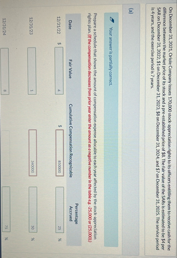 On December 3 1 , 2 0 2 1 , Oriole Company issues