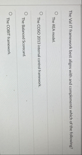 The Val IT framework best aligns with and