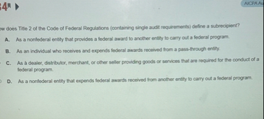 4 n AICPA AL does Title 2 ol the Code of Federal