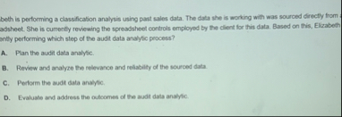 beth is performing a classification analysis