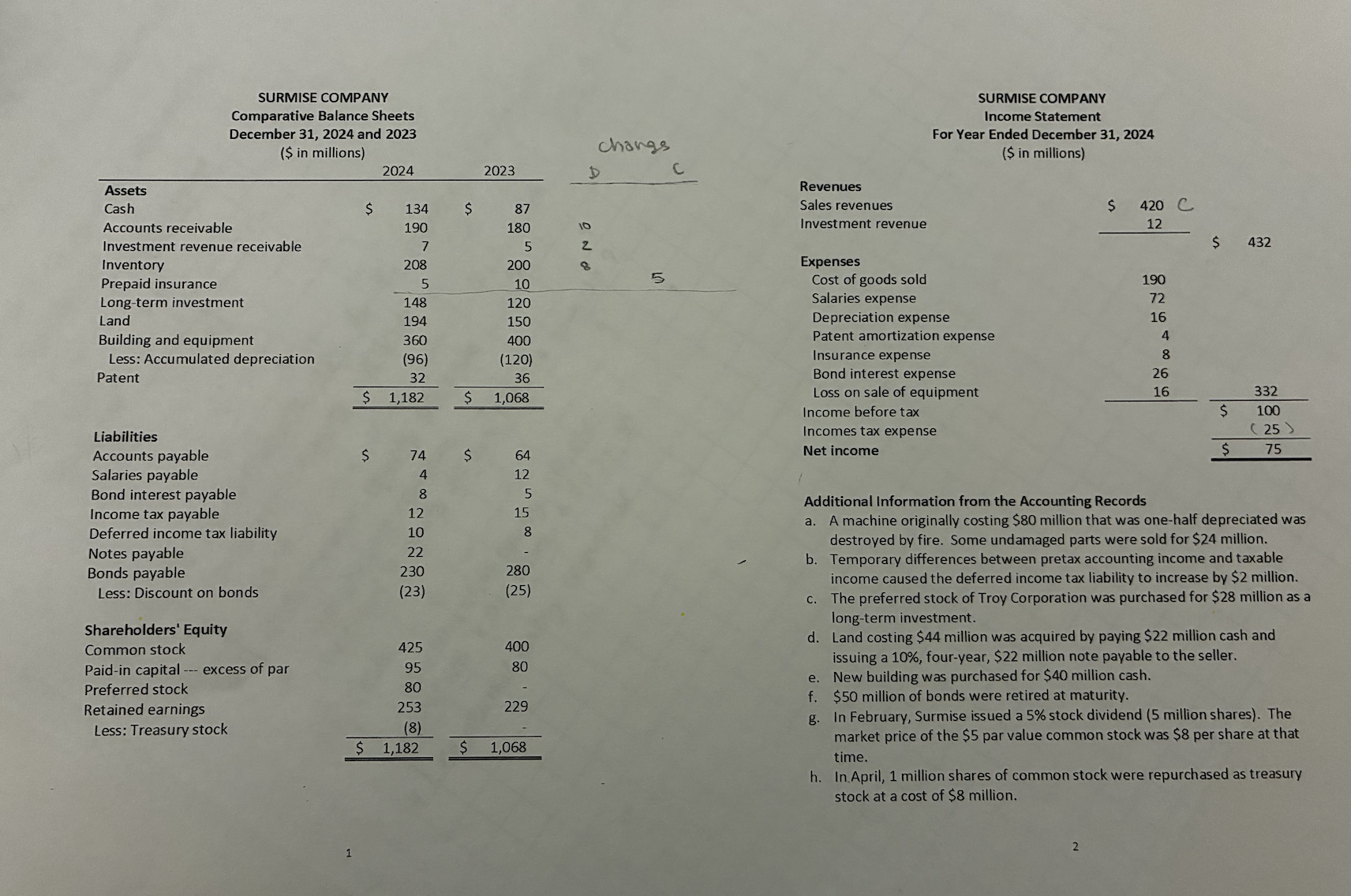 Please make the statement of cashflows for this