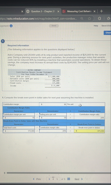 Question 3 - Chapter 2 1 Measuring Cost Behavio