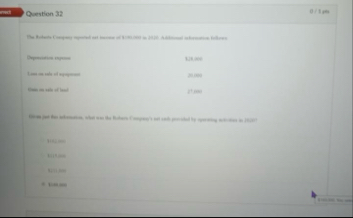 Question 2 9 0 / 1 pts In a statement of cash
