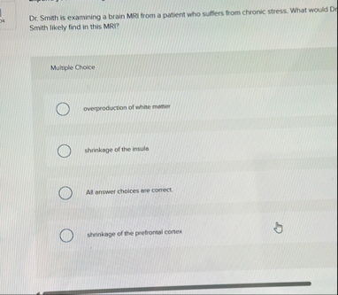 Dr . Smith is examining a brain MRG from a