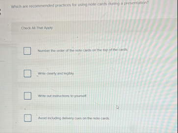Which are recommended practices for using note